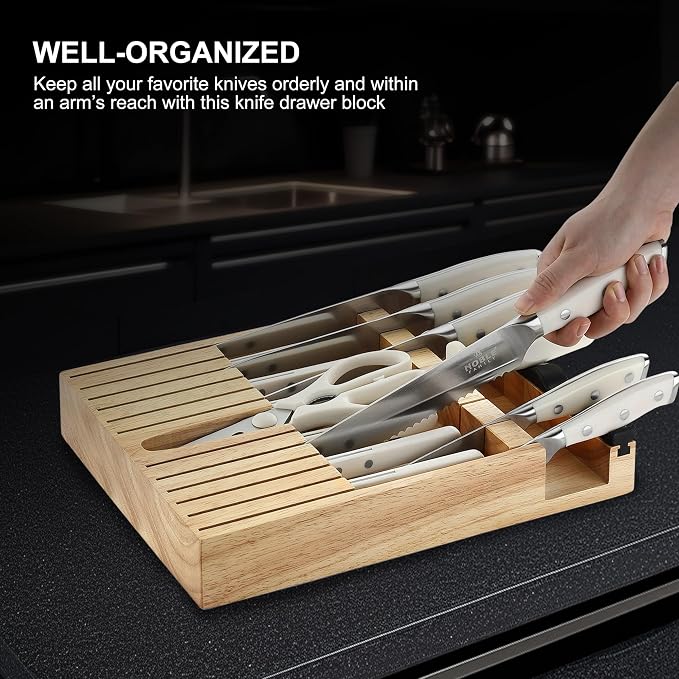 N NOBLE FAMILY In-drawer Knife Block Set, Chopping Knives Set, Stainless Steel - Image 4