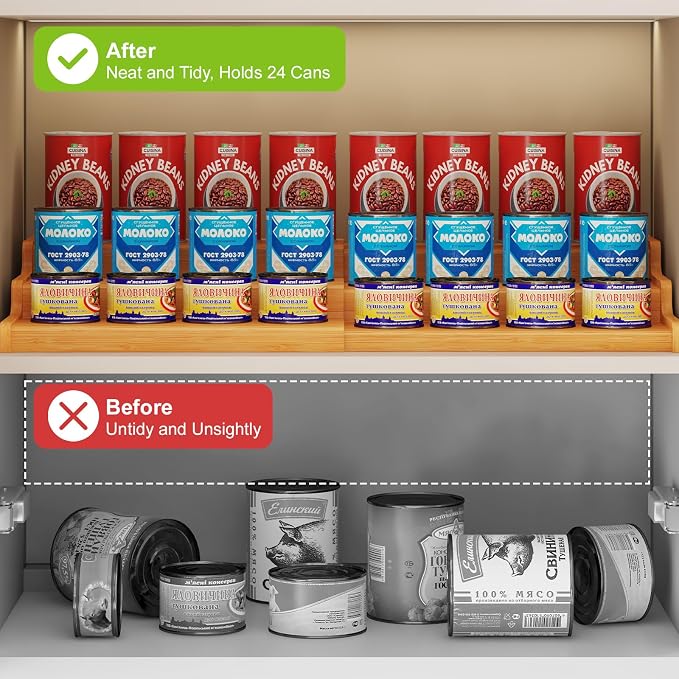 Expandable Bamboo Can Rack Organizer - Image 8