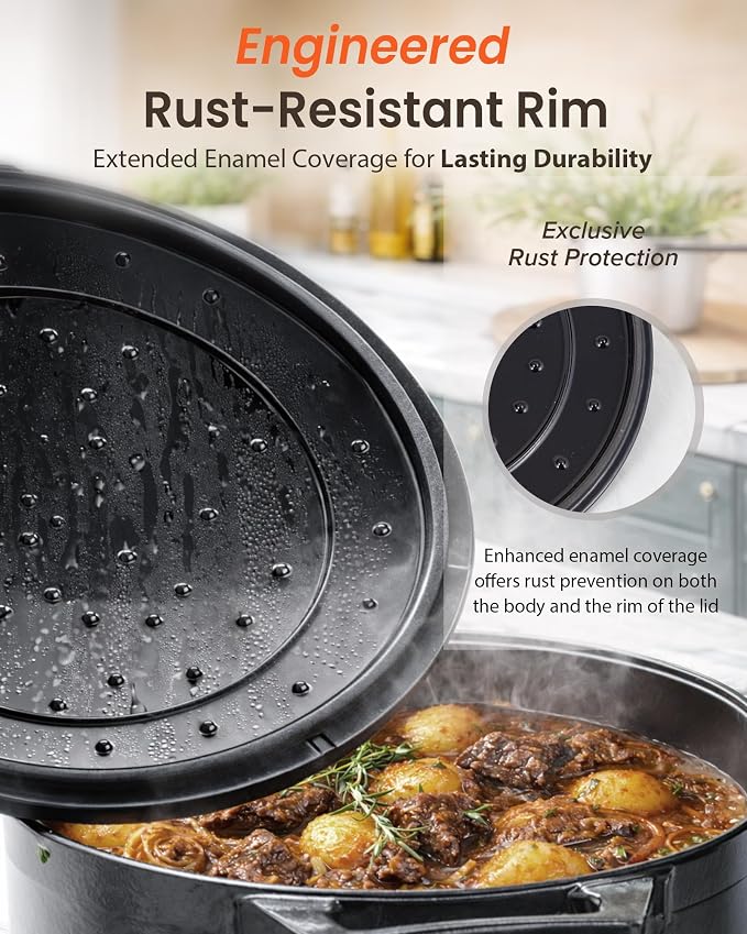 Nuwave 6QT Healthy Enameled Cast Iron Dutch Oven Pot - Image 4