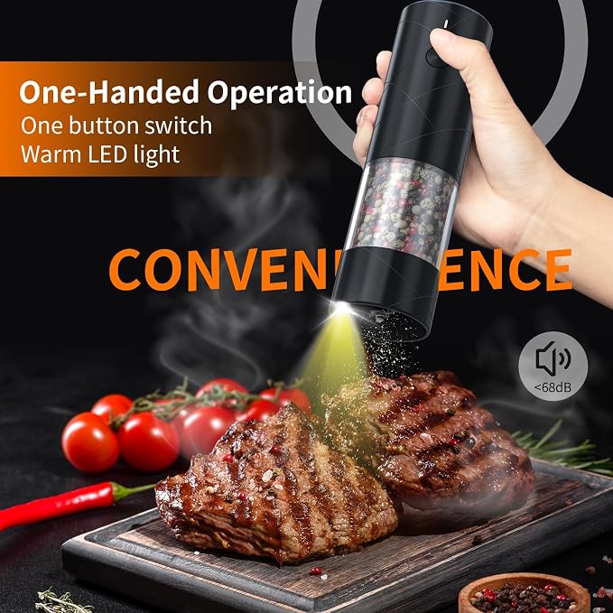 4Pack Electric Salt and Pepper Grinder Set USB Rechargeable - Image 2