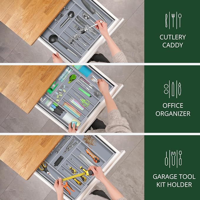 ROYAL CRAFT WOOD Luxury Bamboo Kitchen Drawer Organizer - Image 8