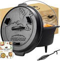 Overmont Camp Dutch Oven Pre Seasoned Cast Iron Lid Also a Skillet Casserole Pot by Overmont