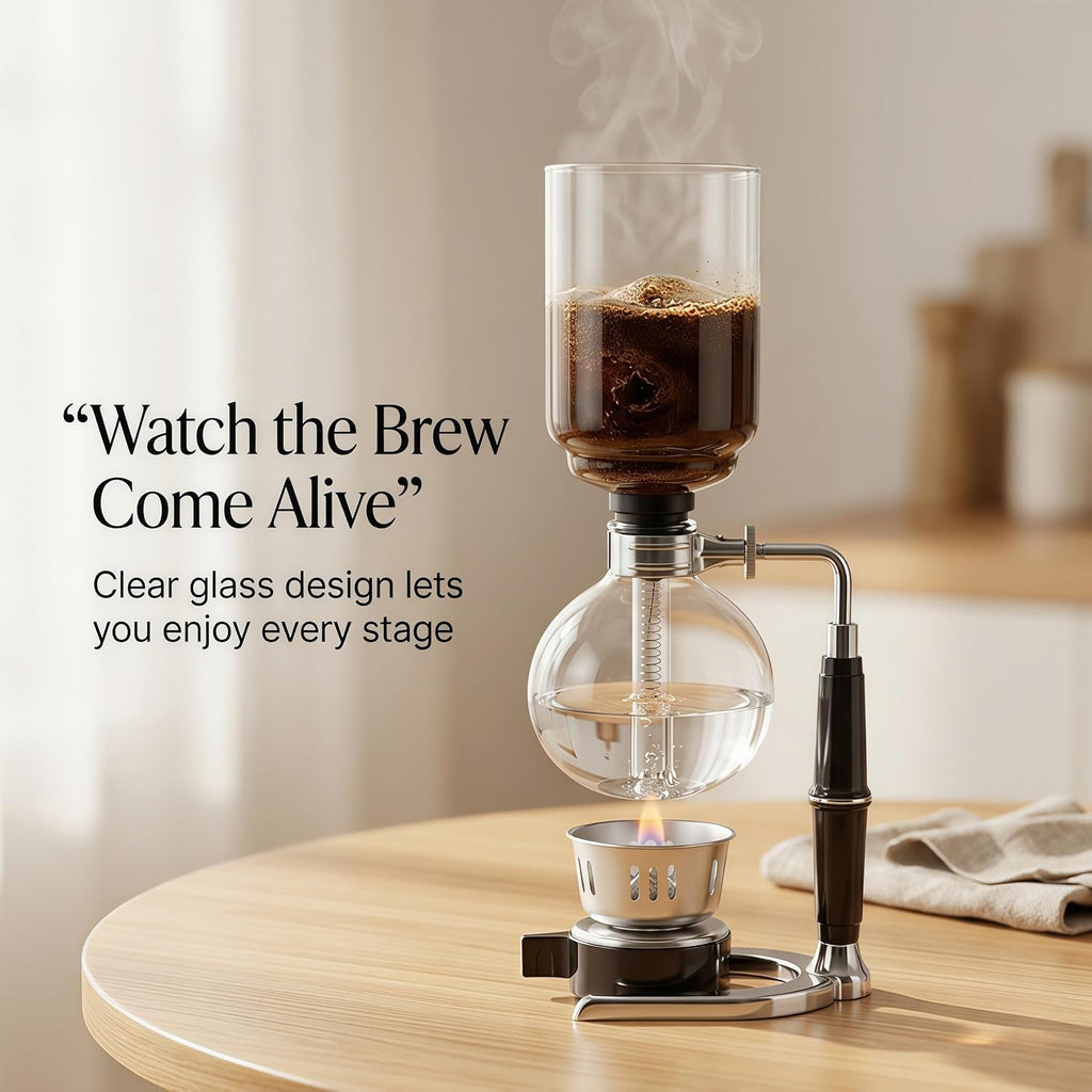 Siphon Coffee Maker, 20 oz Vacuum Brewer with Mesh Filter