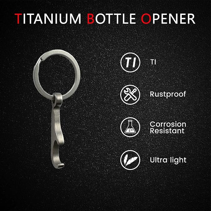 Titanium Bottle Opener, Small Keychain Beer Bottle Opener Can Opener - Image 4
