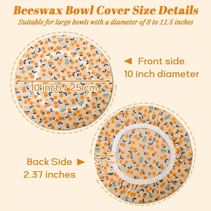 OHIYO Reusable Beeswax Bowl Covers, Elastic Cotton Cloth Sourdough Bread Cover - Image 9