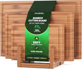 Bamboo Cutting Board Set of 3, Durable Wooden Chopping Boards by Maxboro