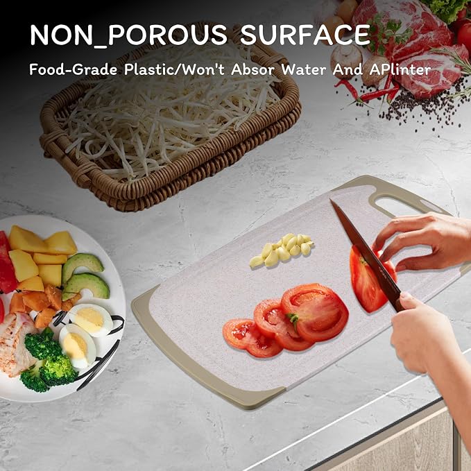 Cutting Board for Kitchen, Wheat Straw Fiber Cutting Board, Dish Washer Safe - Image 6