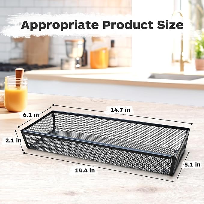 Smgmg Silverware Drawer Organizer, 2 Pack 14.7" X 6.1" X 2" Utensil Organizer - Image 2