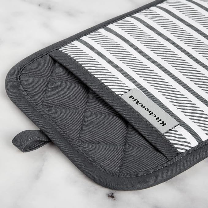 KitchenAid Albany Pot Holder 2-Pack Set, Charcoal Grey - Image 3