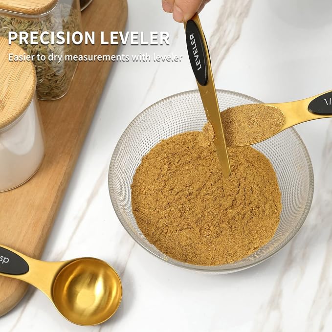 Magnetic Measuring Spoons Set, Stainless Steel, Dual Sided, Dual Sided - Image 3