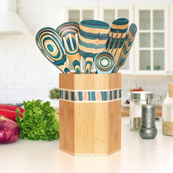 Totally Bamboo Baltique Mykonos Collection Kitchen Utensil Holder, Large - Image 2