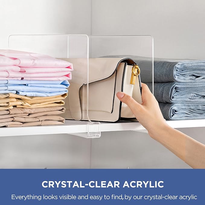 12 Pack 12 Inches Clear Shelf Dividers - Image 3