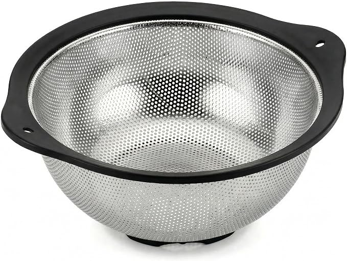 304 Stainless Steel Colander 3-Quart, Heavy Duty Metal Strainer by JIDSPWLS-USStrore
