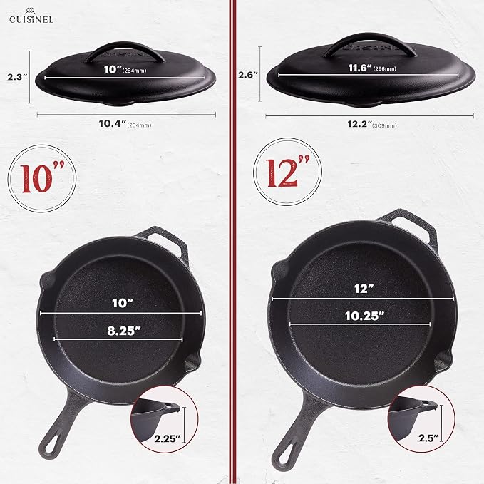 Cast Iron Skillet Set with Lids - Image 2