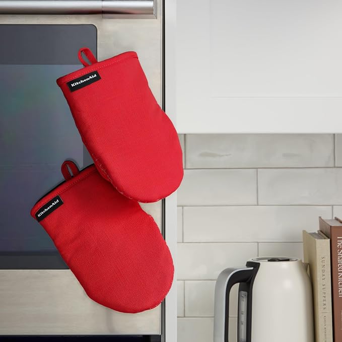 KITCHENAID Gourmet Series Gridlines Mini Oven Mitts 2-Pack Set, Heat Resistant - Image 5