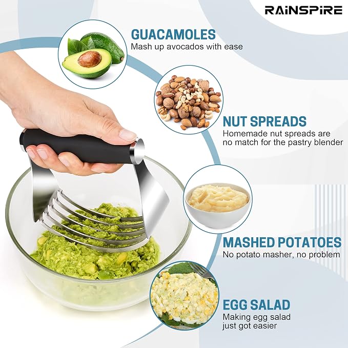 Rainspire XL Pastry Cutter For Baking, Heavy Duty Pastry Blender Stainless Steel - Image 4