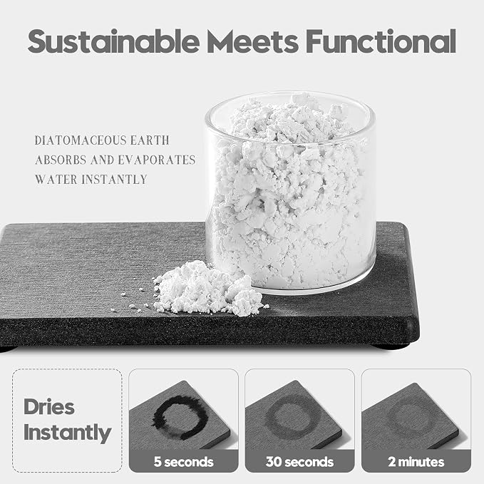 4PCS Water Absorbing Sponge Holder Diatomite Stone Sink Tray Mat, Quick Drying - Image 5