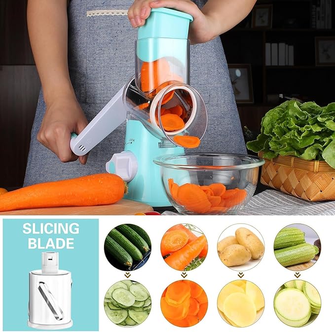 Cambom Rotary Cheese Grater Hand Crank Cheese Shredder - Image 4