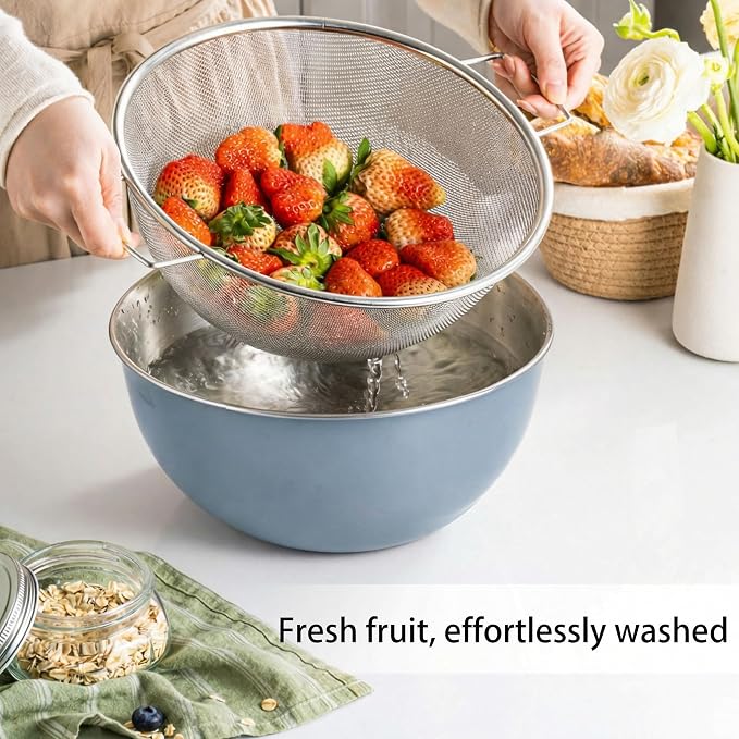 304 Stainless Steel Kitchen Colander Set, 3.5QT Colander - Image 5