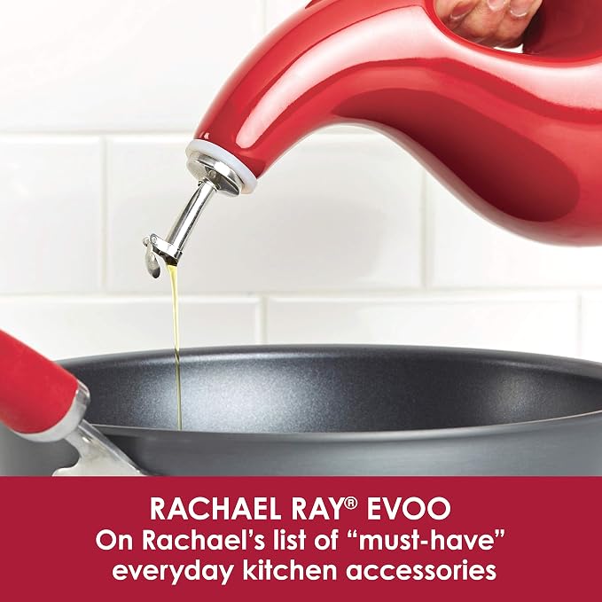 Rachael Ray Solid Glaze Ceramics EVOO Olive Oil Bottle Dispenser - Image 3