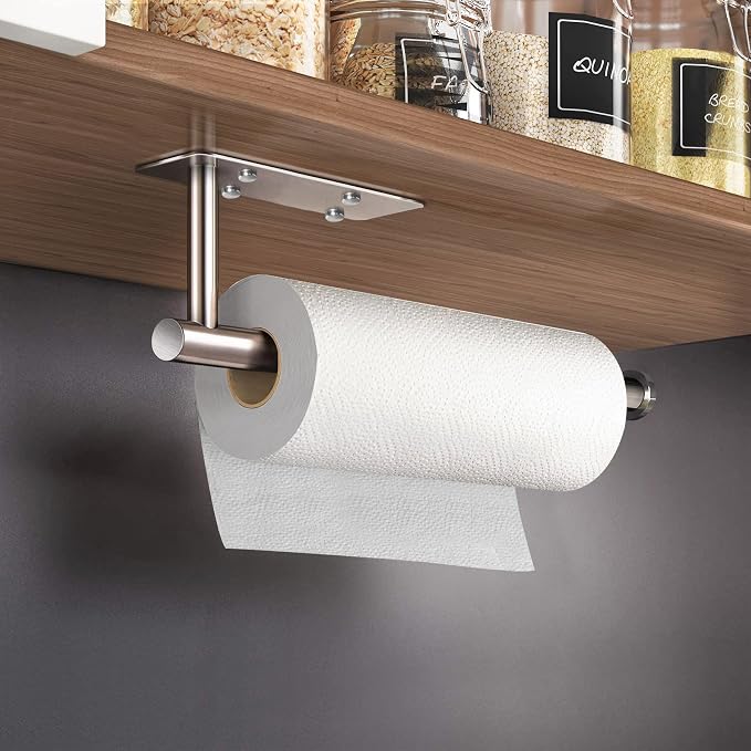VAEHOLD Self Adhesive Paper Towel Holder Under Cabinet Mount, Wall Mounted - Image 2