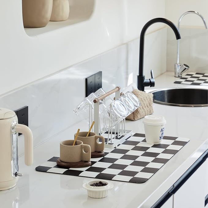 Ohocut Checkered Dish Drying Mat by Ohocut