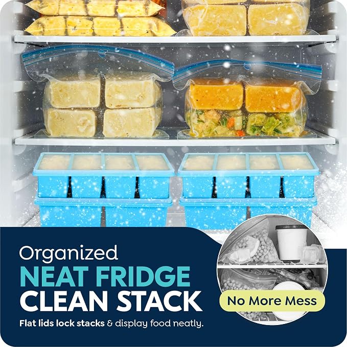 Silicone Freezer Trays with Lids, 2 Cup & 1 Cup Soup Container Style Ice Cube - Image 6