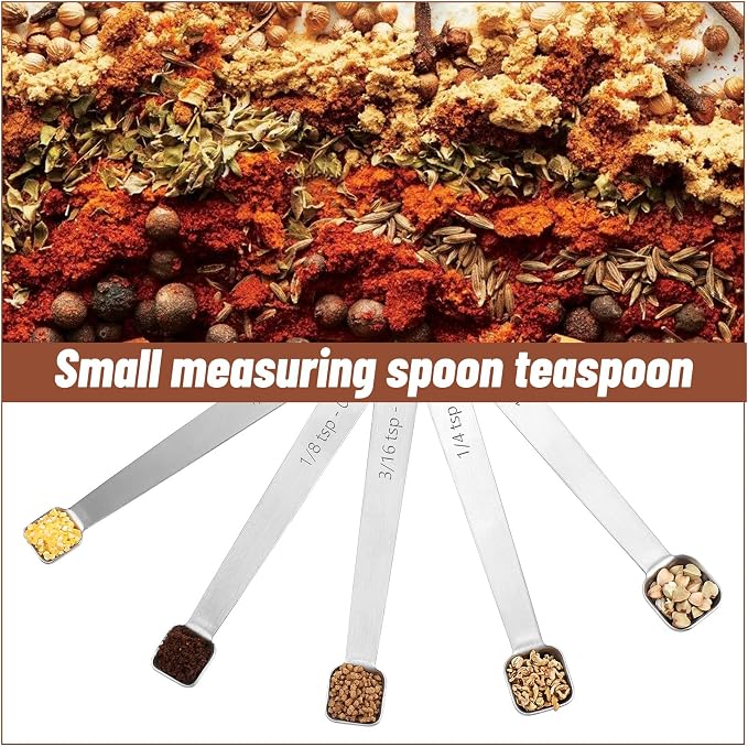 5PcsTeaspoon Measuring Spoons, 3/16 tsp, Mini Measuring Spoon, Square Bowl - Image 7