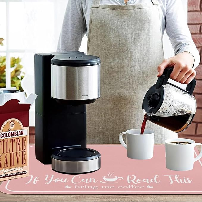 Coffee Bar Mat for Countertops 31.5inx17in, Absorbent Hide Stain Anti-Slip Cafe - Image 3