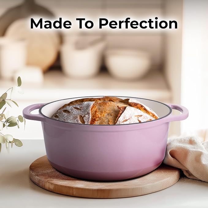 Zulay Kitchen 6 Quart Enameled Cast Iron Dutch Oven Pot - Image 5