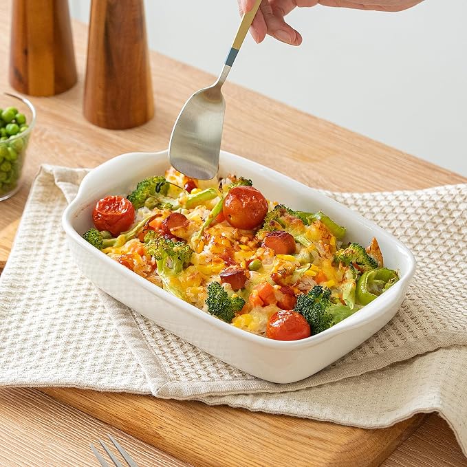 3-Pack Ceramic Baking Dishes Set, Heavy-Duty Oven-Safe Stoneware, Deep - Image 8