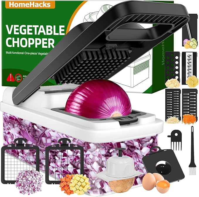 HomeHacks Vegetable Chopper Vegetable Cutter, 12 in 1 Kitchen Gadget, Onion by HomeHacks