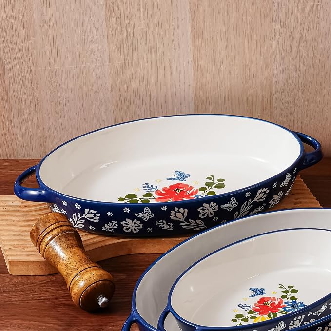 Baking Dish Casserole Dish Ceramic Au Gratin Baking Dish Lasagna Pan Oval - Image 6