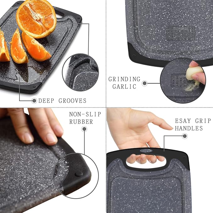 Plastic Cutting Board, 3 Pieces Dishwasher Safe Cutting Boards - Image 4