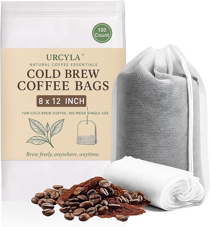 Cold Brew Bags, 8 * 12 Inch Fine Mesh Drawstring Pouches, Fits Mason Jars & by URCYLA