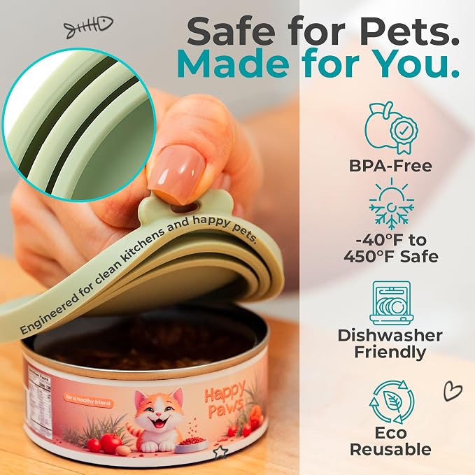3 Pack Universal Pet Food Can Covers Lids - Image 3