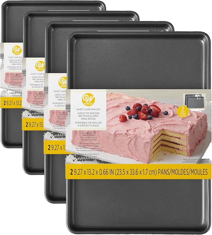 Wilton Easy Layers Sheet Cake Pan, Rectangle Sheet Pan, 2-Piece Baking Sheets by Wilton