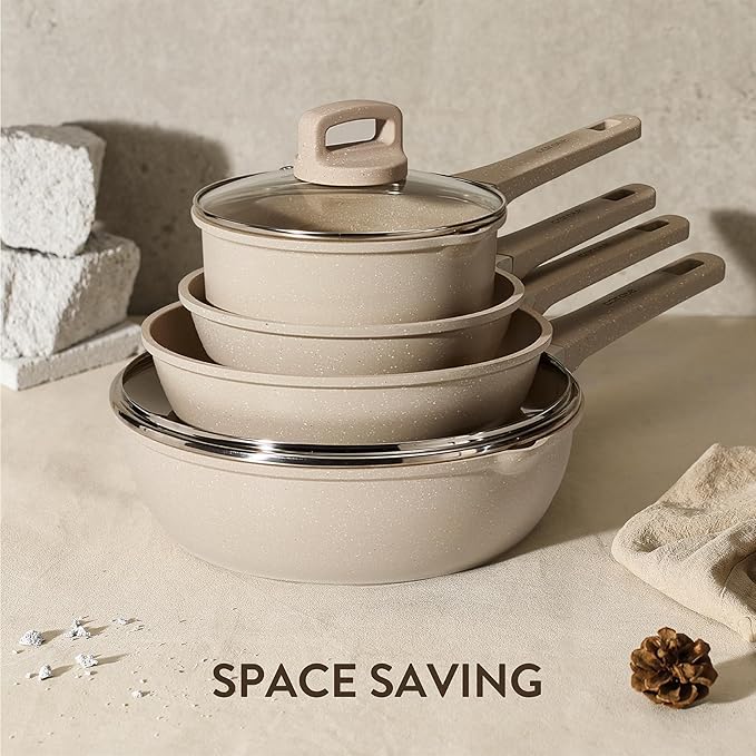 CAROTE 14 Pcs Pots and Pans Set Nonstick, Induction Kitchen Cookware Sets - Image 5