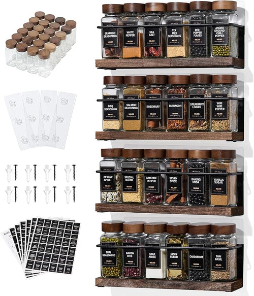4-Tier Wall Mount Spice Rack Organizer by KitHero