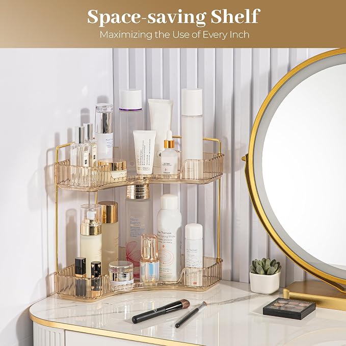 Aveniee Corner Bathroom Counter Organizer, Bathroom Countertop Shelf Makeup - Image 6
