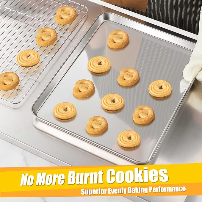 Homikit 2 Pack Baking Sheet, 16x12 Inches Stainless Steel Cookie Sheets - Image 7