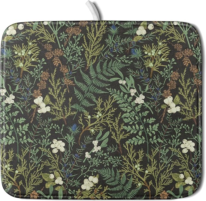 Green Plants Dish Drying Mat for Kitchen Counter Microfiber Absorbent Dish by Unknown