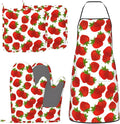 Cute Strawberry Oven Mitts Strawberries Pot Holders Cooking Apron Set of 5 by Unknown