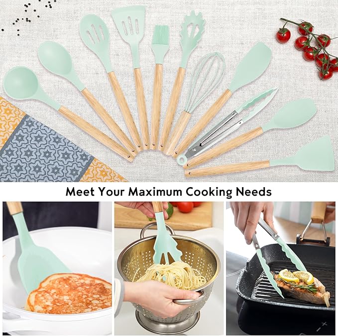 19 PCS Kitchen Cooking Utensils Set, 11 Pieces Silicone Cooking Utensils Set 6 - Image 3