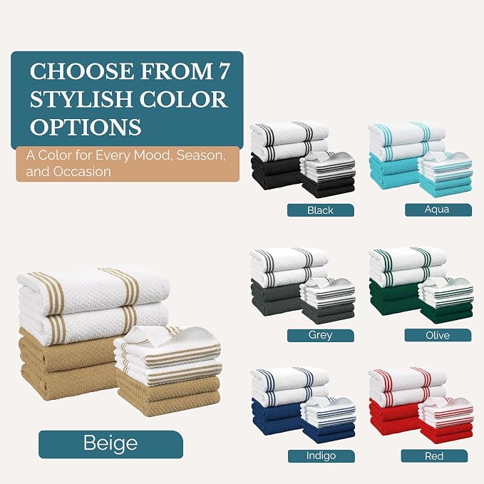 Casa Platino Kitchen Dish Cloths and Dish Towels, Soft and Stylish Helpers - Image 7
