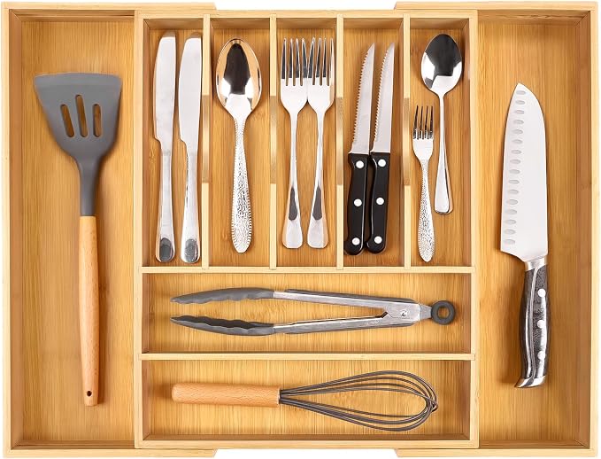 Bellsal Large Premium Bamboo Silverware Organizer - Image 8
