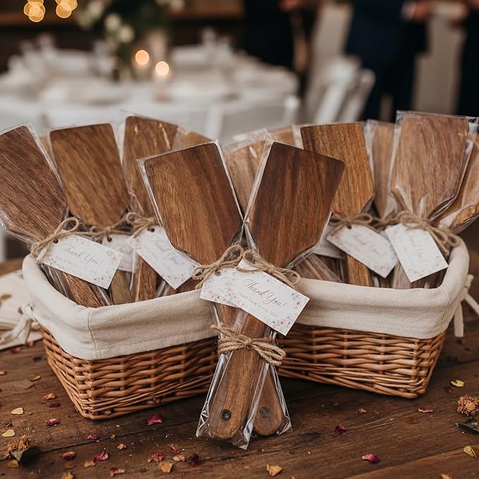 Sieral 20 Pcs Wooden Spatulas Bulk, 11 Inches Natural Acacia Wooden Spatulas - Image 5