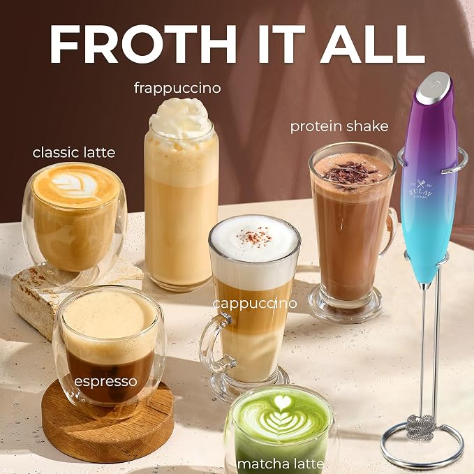 Zulay Kitchen Patented Tornado Triple Whisk Milk Frother - Image 5