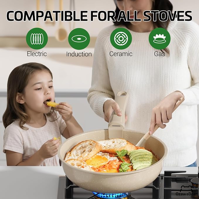 23 Pcs Pots and Pans Set Non Stick, Ceramic Cookware Set Non Toxic - Image 5