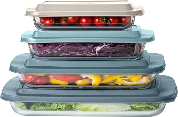 COOK WITH COLOR 8-Piece Deep Glass Baking Dish Set with Plastic Lids – - Image 8
